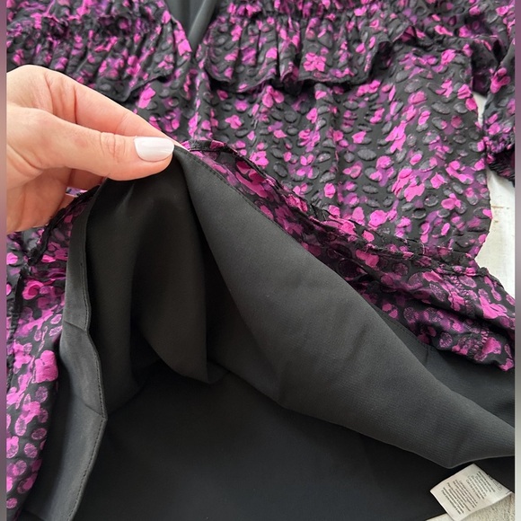 Ramy Brook Sara V-Neck Purple and Black Plumberry Textured Top size XS - Picture 4 of 9